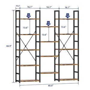 Ba cột 5 tầng kệ sách kệ sách với 14 mở hiển thị kệ cho cho phòng khách, nhà văn phòng, phòng ăn - Product Image 2