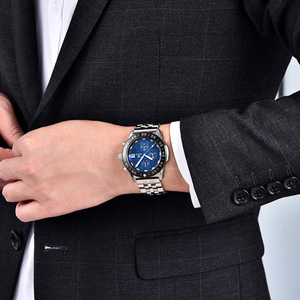 Reloj Benyar para hombre, cronógrafo de cuarzo, correa de acero inoxidable, resistente al agua hasta 50 m, pantalla analógica BY-5198 - Product Image 3