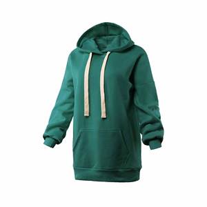 Sweat à capuche décontracté pour femmes mode personnalisée 100% pur long hiver pull solide motif tricoté col avant durable respirant - Product Image 3