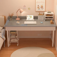 Escritorio Blanco Rectangular para Dormitorio de Niñas, Mesa Simple para Habitación de Alquiler, Mesa de Computadora, Mesa de Estudio, Escritorio para Computadora