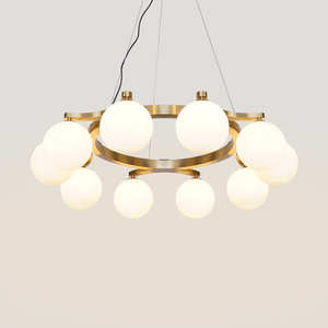 Lámpara Colgante Ovalada de Estilo Nórdico, Candelabro de Vidrio Lunar Cálido y Romántico para Sala de Estar, Dormitorio Principal, Comedor, Habitación Infantil - Product Image 5