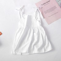 Vêtements d'été pour bébés filles de 2 à 6 ans, 4 couleurs, robes blanches en lin et coton, vente en gros