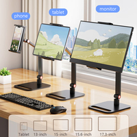 Double alliage d'aluminium robuste pour support d'écran de bras support de tablette PC support de moniteur rotatif 360 pour iPad bureau de bureau pour