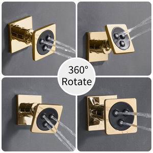 HIDEEP אמבטיה מקלחת ברז אביזרי 5*5cm זהב/כרום/שחור מתכוונן זווית פליז גוף jet - Product Image 5