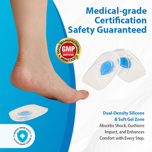 Силиконовые вкладыши для пяток, гелевые подушечки для облегчения боли при пяточной шпоре, тендините ахиллового сухожилия, подошвенном фасциите - Product Image 2