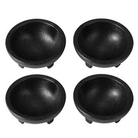 Ensemble de bols à ramen en mélamine noir mat de haute qualité, lot de 4, bols à salsa en plastique à 3 pieds de 4 oz pour la cuisine