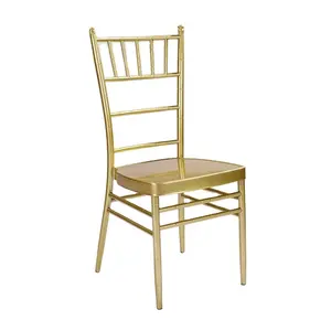 Iron Chair Hotel Furniture Commercial Banquet Iron Metal Gold Aluminum Hotell Hall Wedding Chair