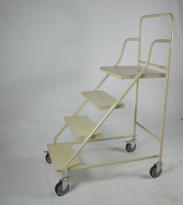 सुरक्षा कदम पहियों आसान चलती पुस्तकालय सीढ़ी रेलिंग के साथ गाड़ी - Product Image 2