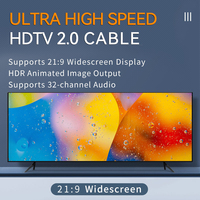 Kabel HDMI Jasoz Berkualitas Tinggi 4K 60Hz 0.5m 1m 1.5m 2m 3m 5m 10m 20m Berlapis Emas PVC Dual Ferrite untuk TV Proyektor Home Theater