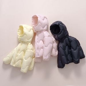 Veste courte à capuche pour garçons et filles Pinghu Chixin, 90% neuve, style hiver, norme nationale, motif ondulé, couleur unie, chaude - Product Image 4