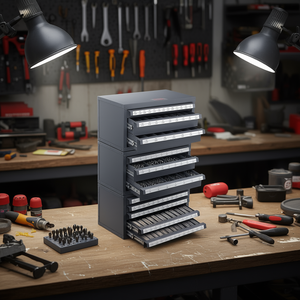 Gabinete para Brocas de Cinco Cajones, de 1/16 a 1/2 Pulgada, Apilable, Almacenamiento Industrial para Herramientas, con 3 Años de Garantía - Product Image 2