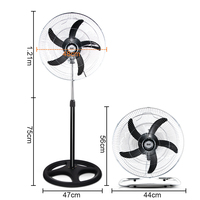 Ventilateur de sol industriel à haute vitesse à hauteur réglable Ventilateur électrique 3 en 1