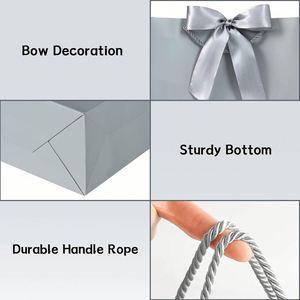 ถุงกระดาษช้อปปิ้งแบบมีหูหิ้วริบบิ้นหรูหรา  ถุงของขวัญกระดาษพิมพ์ลายนูนตามสั่ง พร้อมโลโก้ - Product Image 2