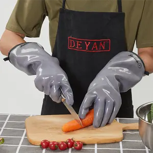 Cấp giấy chứng nhận thực phẩm lớp cắt kháng lỏng Silicone lò găng tay Nướng Nấu ăn chịu nhiệt nhà bếp hộ gia đình găng tay