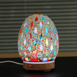 Nuove uscite 2023 perle di goccia di pioggia mosaico di vetro diffusore di aromi umidificatore elettrodomestici di qualità dell'aria con luce a LED per la casa - Product Image 2