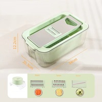 Râpe multifonctionnelle en acier inoxydable pour la maison avec panier de drainage double couche grande capacité et trancheuse à légumes
