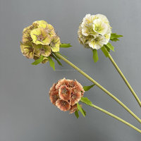 Fleur artificielle Scabiosa L830 en soie, fausse boule de Scabie réaliste faite à la main, décoration florale pour mariage et maison