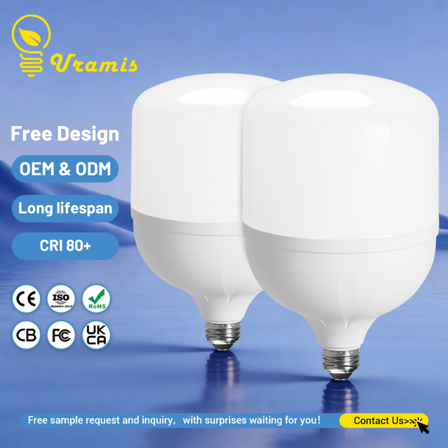 Big Power SMD Led Bulb E27 B22 50W Plastic Coated Aluminum+PP T80 T100 T120 T140 T160 Warehouse Use