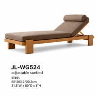 Ensemble de chaises longues de luxe en teck massif pour l'extérieur, résistant aux intempéries, avec coussins, pour piscine, villa, resort, patio