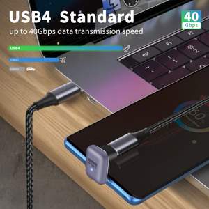 ZOGUO 240W USB C adaptador 180 grados en forma de U 40Gbps USB C extensor conector Thunderbolt 4/3 soporte 8K Pantalla de Audio y vídeo - Product Image 2