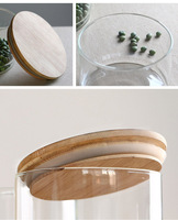Bocaux de rangement en verre ronds décoratifs à 3 niveaux avec couvercles conteneurs de Snack empilables en verre transparent boîte de rangement