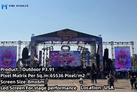 Mur vidéo LED P3.91, toiles de fond de scène portables, écran LED extérieur, mur vidéo, location d'événements, écran LED incurvé