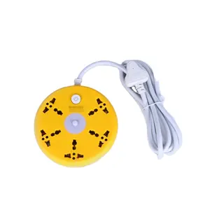 The new electrical socket is a hot seller Round multi-function plug socket Power cord socket.Color bag packing