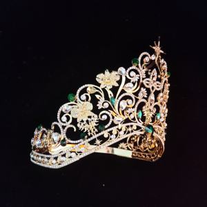 Corona <span class=keywords><strong>de</strong></span> Reina Chapada en <span class=keywords><strong>Oro</strong></span> al por Mayor, Corona <span class=keywords><strong>de</strong></span> Princesa Curva Real <span class=keywords><strong>de</strong></span> Miss Universo para Concursos <span class=keywords><strong>de</strong></span> Belleza - Product Image 2