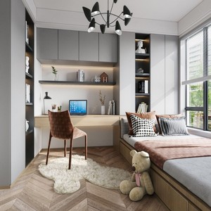 Letto Tatami con Mobile Integrato, Design per Camera da Letto dei Bambini, Letto in Legno Massello Multifunzionale con Scrivania e Ampio Spazio di Archiviazione - Product Image 4