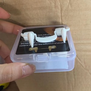 Horror Adulto Falsos Dientes Reutilizable Disfraz de Halloween Scary Cosplay Party Accesorio Tamaño <span class=keywords><strong>pequeño</strong></span> Dentaduras Retráctiles Colmillos de <span class=keywords><strong>vampiro</strong></span> - Product Image 2