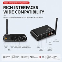 Receptor de Audio Inalámbrico Compatible con 5.1 Canales, de Plástico, con Control por Aplicación, Reproducción de Música desde USB para TV, PC y Altavoces
