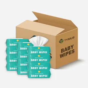 Toallitas para bebés sensibles al cuidado natural de viscosa de alta calidad toallitas húmedas originales sin perfume para bebés 100 piezas