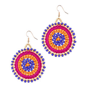 2022 اليد المنسوجة بوهيميا مطرز سبائك متجر <span class=keywords><strong>dreamnet</strong></span> الفضة شخصية الأقراط الأرز الخرز استرخى أقراط الأزرار الإناث بالجملة - Product Image 3