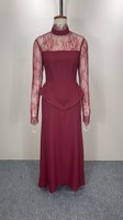 Robe de soirée longue marron à manches longues, style Dubaï, pour bal de promo, avec dos ouvert et traîne, en dentelle, vente en gros, prête à l'emploi, photos réelles