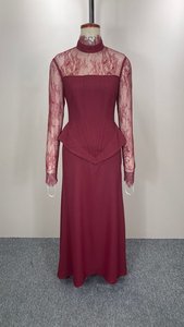 <span class=keywords><strong>Robe</strong></span> de soirée longue marron à manches longues, style Dubaï, pour bal de promo, avec dos ouvert et traîne, en dentelle, vente en gros, prête à l'emploi, photos réelles - Product Image 4