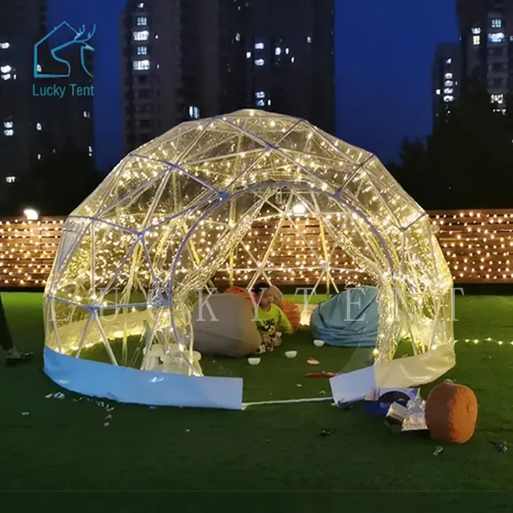 Carpas de cúpula de plástico de PVC transparente para jardín, cúpula de Camping transparente, tienda de burbujas iglú para verano para niños