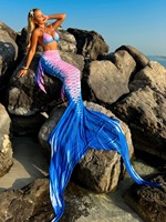 HX24313 Europe Amérique Cosplay Queue de Sirène Bikini Ensembles Maillots de Bain Imperméables et Respirants avec Caractéristiques de Maternité et Grande Taille