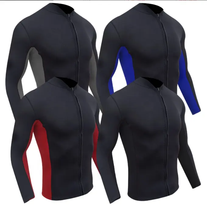 Men's 2mm Neoprene Wetsuits Jacket Women's Long Sleeve Diving Suit for Swimming Snorkeling Scuba Surfing