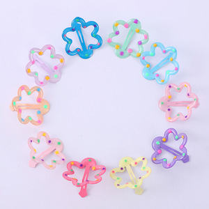 Pince à cheveux style coréen à découpe florale pour filles, 5,5 cm, pince BB en résine plastique, usage quotidien, accessoire de coiffure pour enfant - Product Image 1