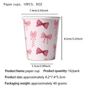 Nouveau rose arc thème fille fête d'<span class=keywords><strong>anniversaire</strong></span> vaisselle assiette en <span class=keywords><strong>papier</strong></span> tasse en <span class=keywords><strong>papier</strong></span> <span class=keywords><strong>serviette</strong></span> en <span class=keywords><strong>papier</strong></span> nappe ensemble - Product Image 6