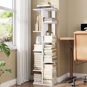 Estantería <span class=keywords><strong>Blanca</strong></span> Estrecha de 9 Niveles, con Estantes Abiertos de Doble Cara, Librería Independiente, Mueble de Almacenamiento para Dormitorio, Sala de Estar u Oficina - Product Image 1