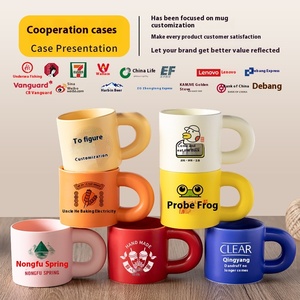 Cazza d'acqua in ceramica creativa con grande manico Logo personalizzabile per <span class=keywords><strong>caffè</strong></span> <span class=keywords><strong>e</strong></span> tè-tazza personalizzata in plastica - Product Image 3