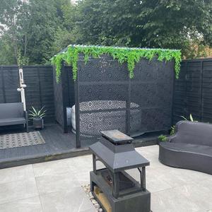 Panel Divisor <span class=keywords><strong>de</strong></span> Jardín WPC para Exteriores, Separador <span class=keywords><strong>de</strong></span> Espacios con Diseño Decorativo, Resistente a <span class=keywords><strong>la</strong></span> Intemperie y Fácil <span class=keywords><strong>de</strong></span> Montar - Product Image 4