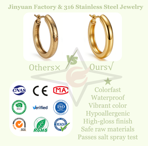 Custom Minimalist Gold Colourful 316 Stainless Steel C Shape Chunky <strong>Hoop</strong> <strong>Earrings</strong> <strong>for</strong> <strong>Women</strong> Fashion <strong>Hoop</strong> Earings Jewelry - Product Image 4