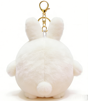 Porte-clés en peluche lapin mignon de dessin animé, unisexe, en coton floqué, 10 cm, breloque de sac, décoration de téléphone portable