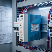 Alimentation sur rail DIN Mean Well MDR-20-5 15W 5V 3A à découpage, en promotion, en stock, chargeur, protection contre les courts-circuits, réparation de téléphones