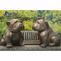 Statue de chien en Bronze moulé, taille de vie intérieure, murale, moderne, pin Bull Terrier, taille de bouledogue