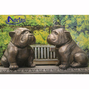 屋内等身大キャストブロンズ像動物現代犬像ピットブルテリア等身大ブルドッグ像 - Product Image 3