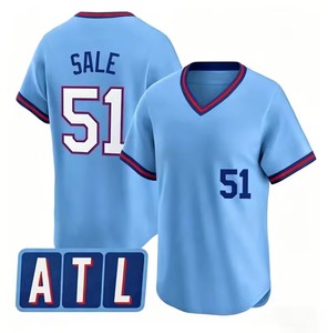 Maillot de baseball 2026 brodé avec les noms de Ronald Acuna Jr, Ozzie Albies, Matt Olson, Austin Riley, Chipper Jones, livraison rapide - Product Image 4