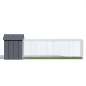 Jaula grande de acero galvanizado antracita para el cuidado de aves de corral - Product Image 1